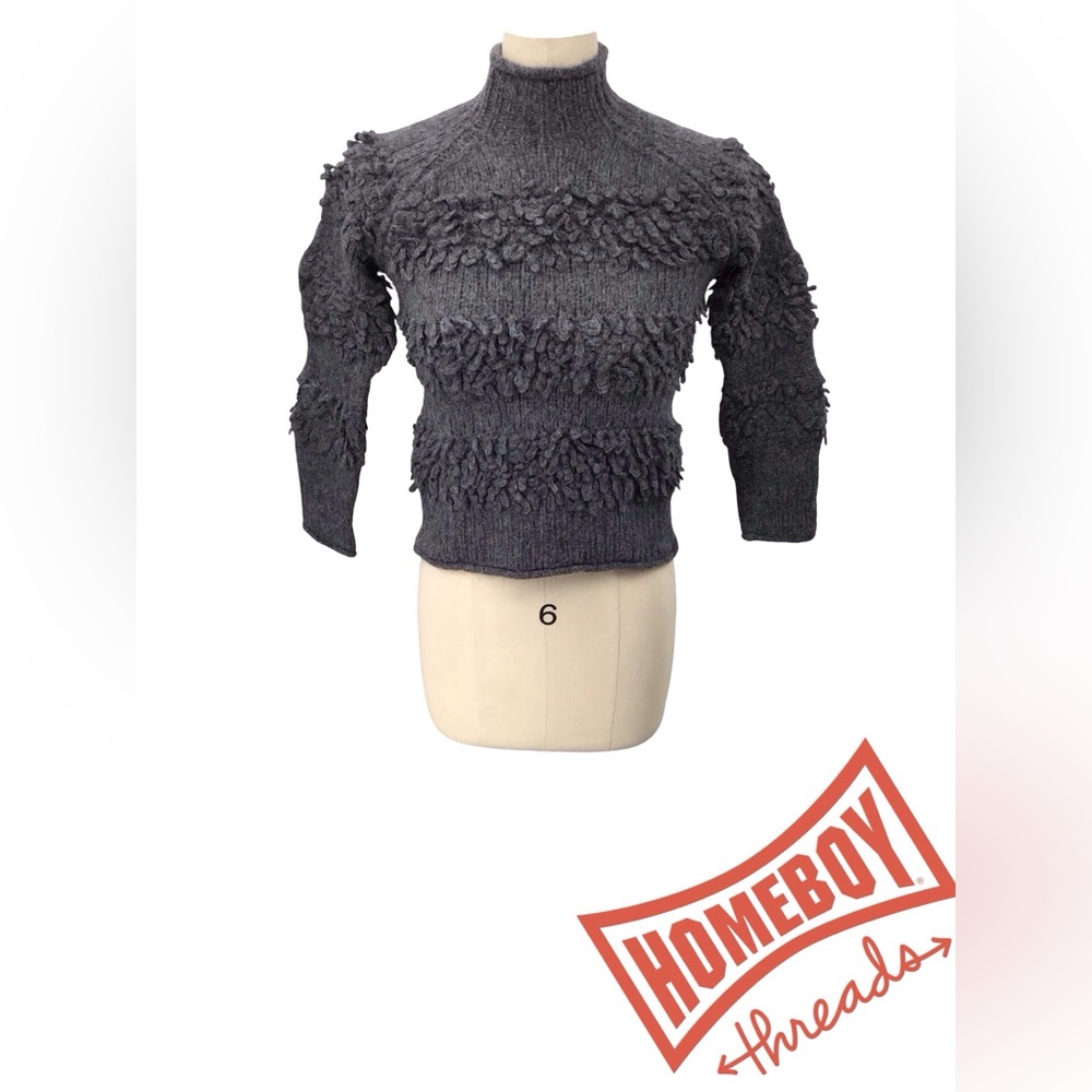 Faherty Charcoal Textured Turtleneck Sweater